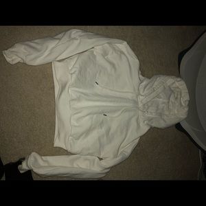 white sweater crop top with side pockets